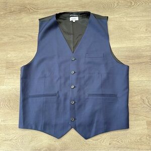 Cartier Mens Uniformes Vest Navy Black Wool Waistcoat Size 54 IT Fits 44 US